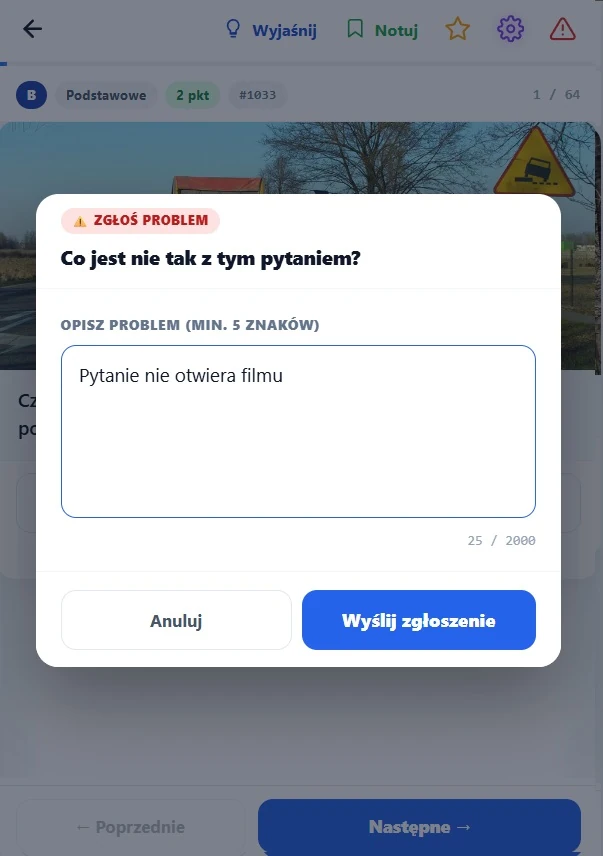 Zgłaszanie błędów